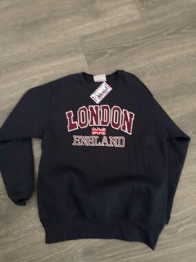 Men’s women’s London England Graphic Crewneck Sweater - Navy Sz S
